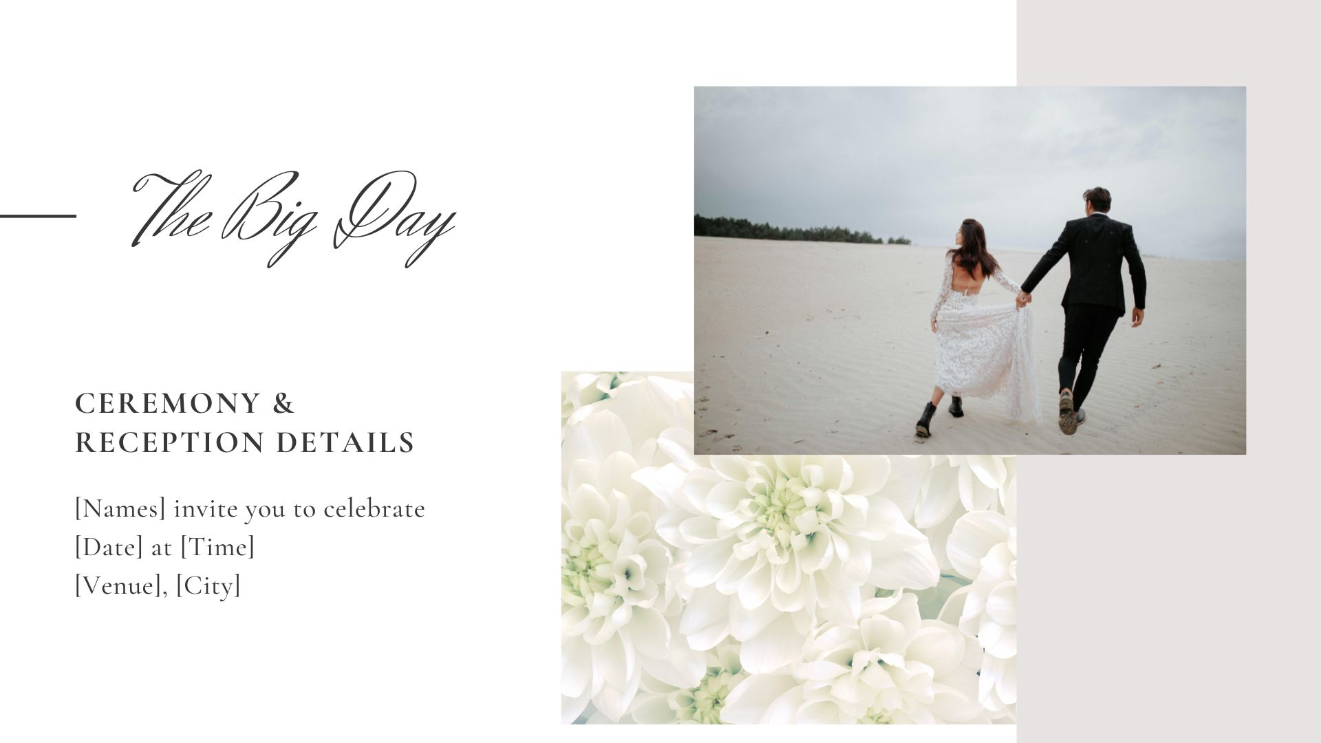 Modern invitation with black and white minmlaism