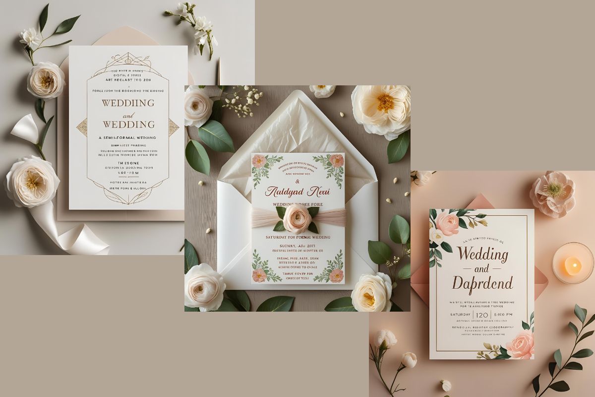 Classic cream invitation with black calligraphy and wax seal