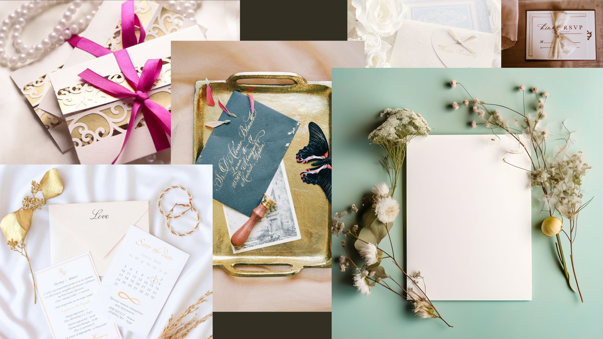 Elegant invitations on a table